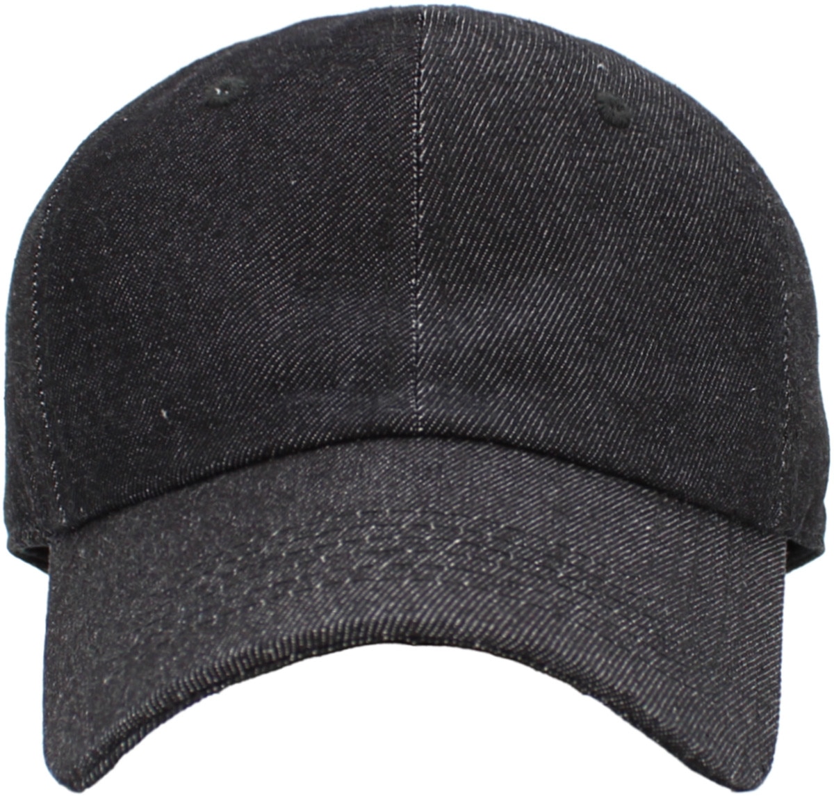 Black Denim Low Profile Baseball Caps Front View